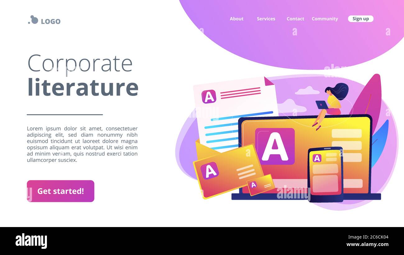Corporate literature concept landing page Stock Vector Image & Art - Alamy