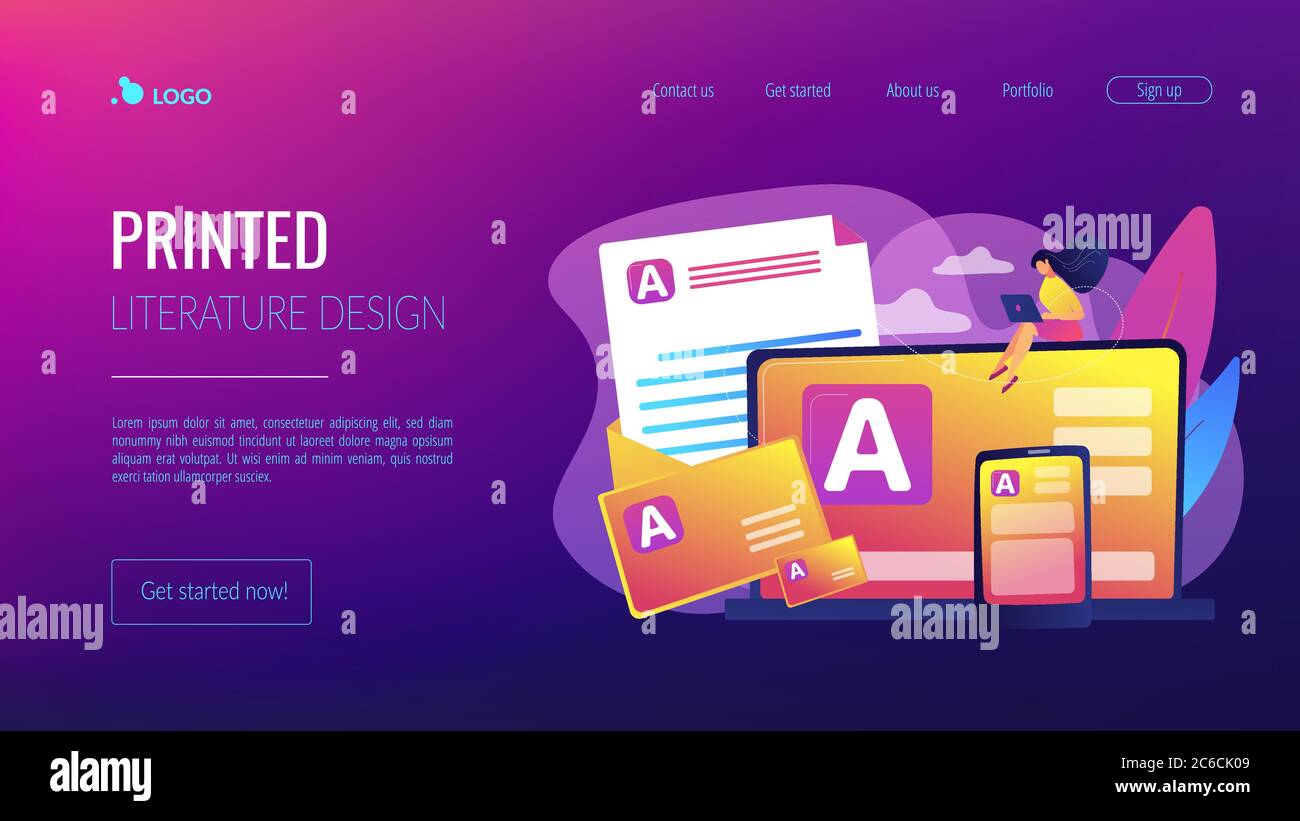 Corporate literature concept landing page Stock Vector Image & Art - Alamy