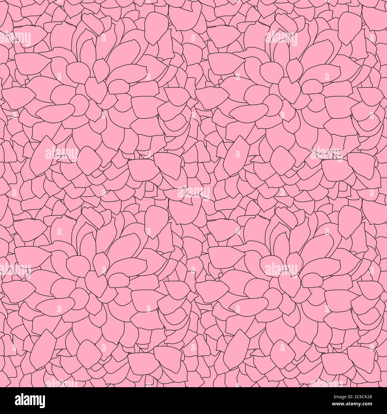 Abstract seamless pattern hand drawn dahlia flower. Vector illustration. EPS10. Stock Vector