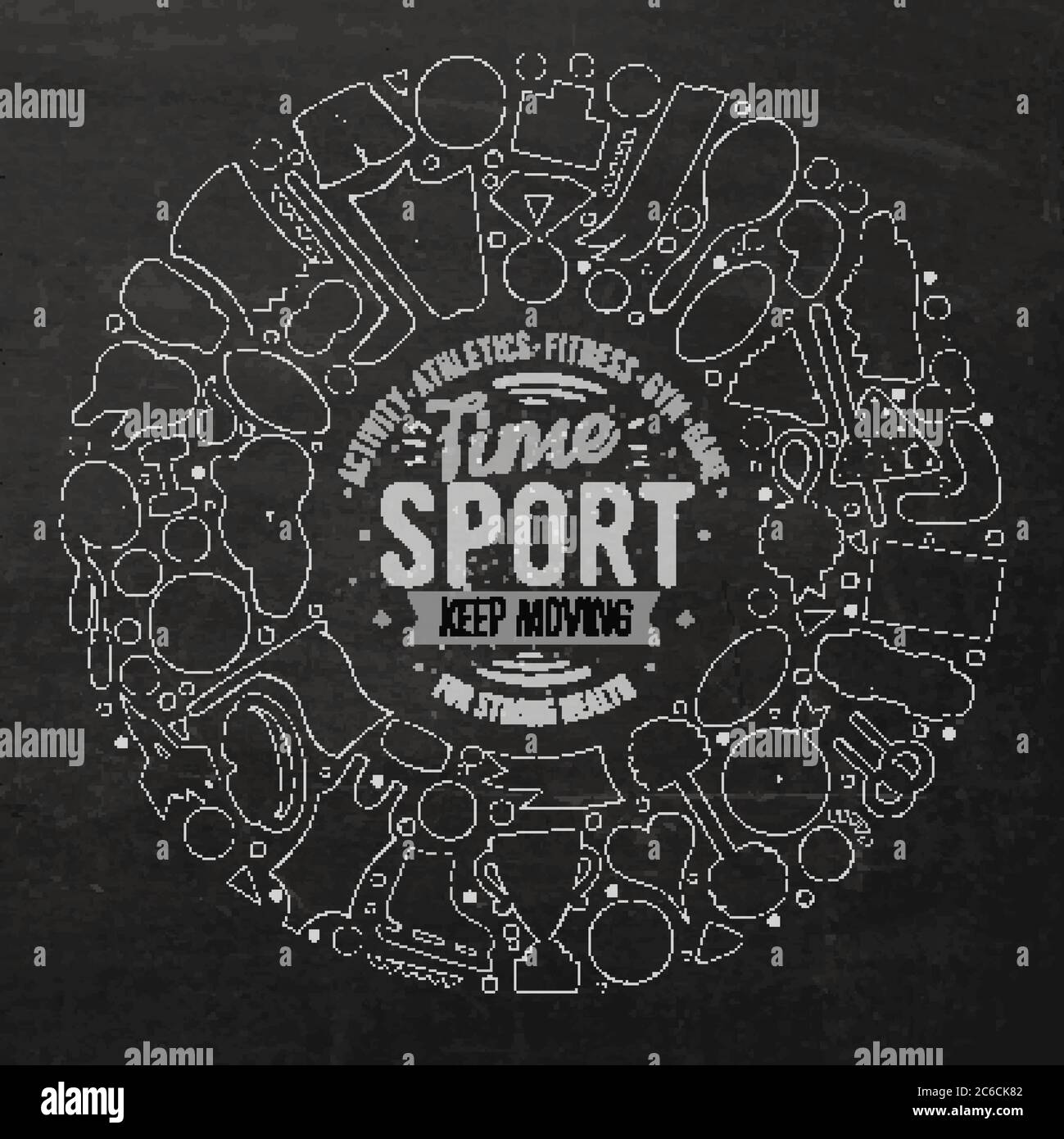 Vector hand drawn set of Sport cartoon doodle objects Stock Vector ...