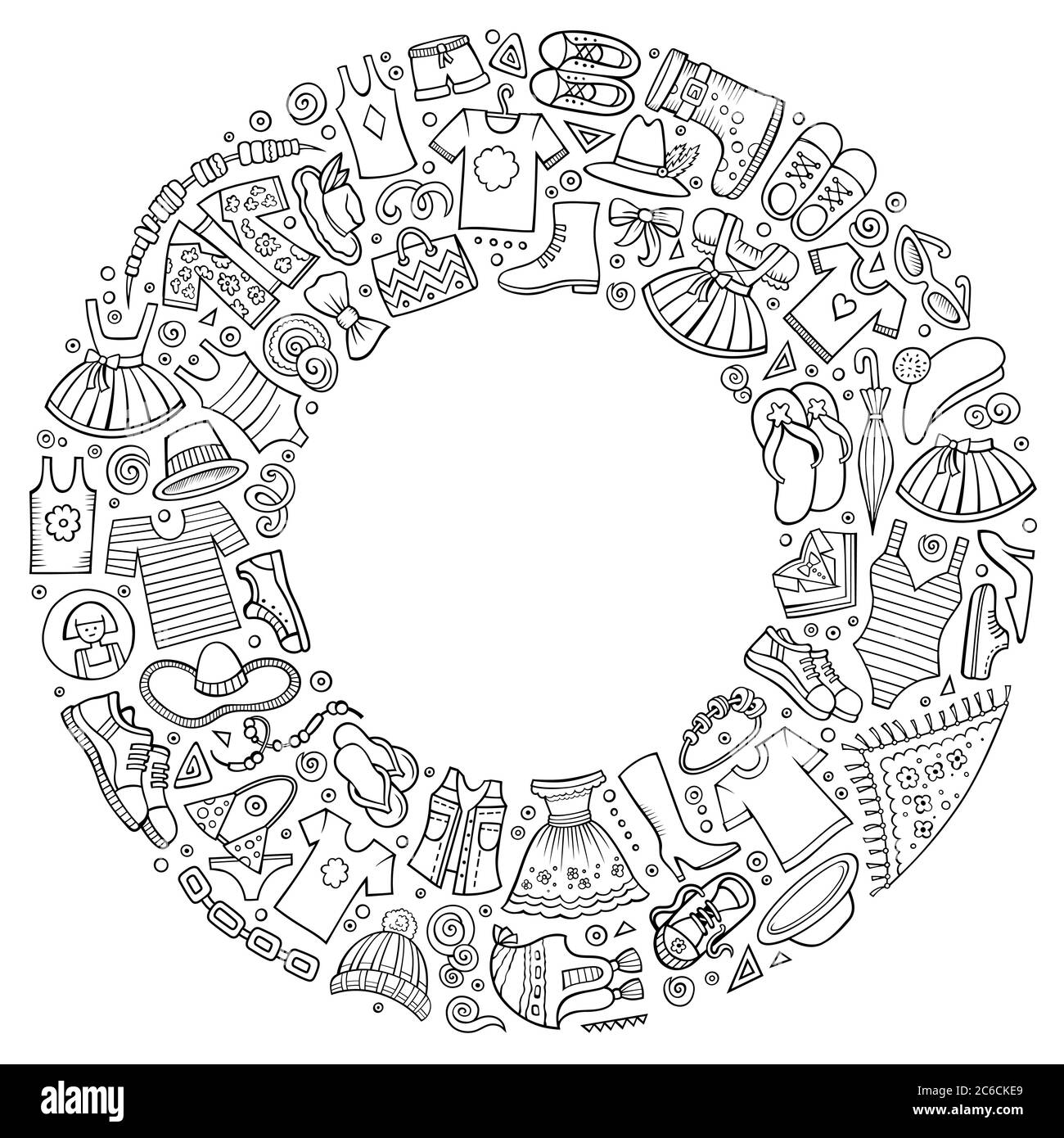 Vector set of Clothes cartoon doodle objects Stock Vector Image & Art ...