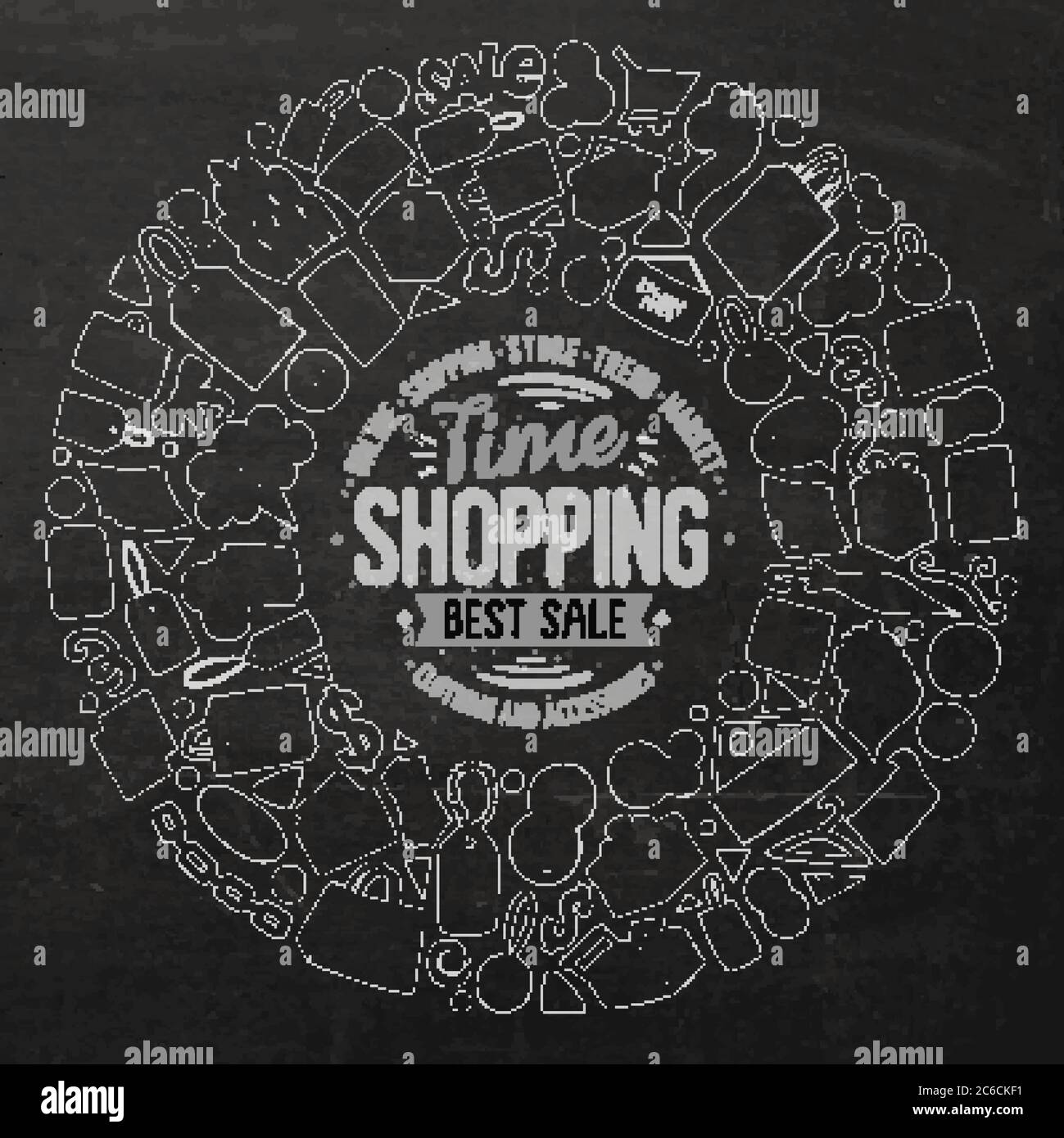 Vector set of Shopping cartoon doodle objects Stock Vector Image & Art ...