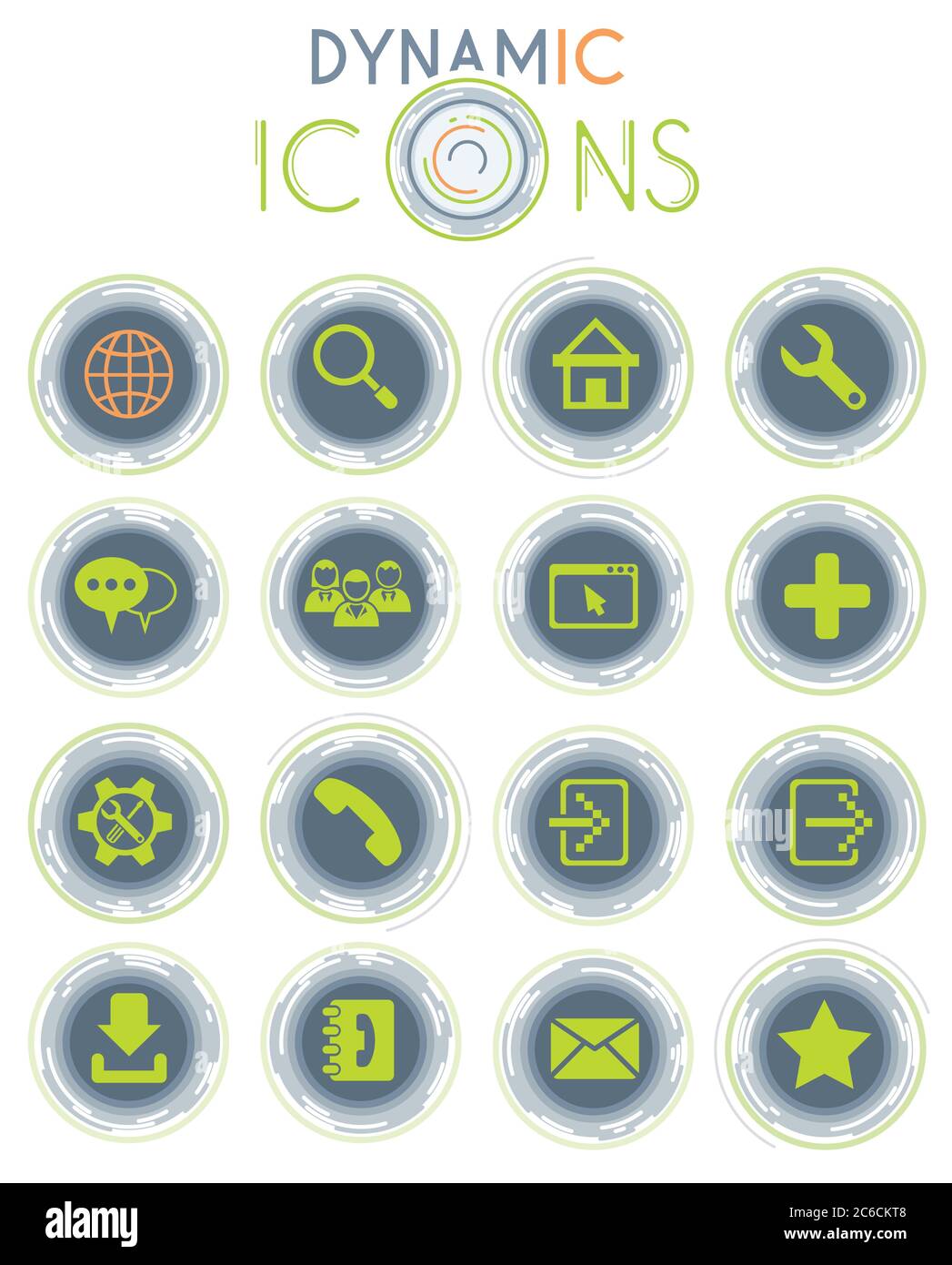 web tools dynamic icons Stock Vector