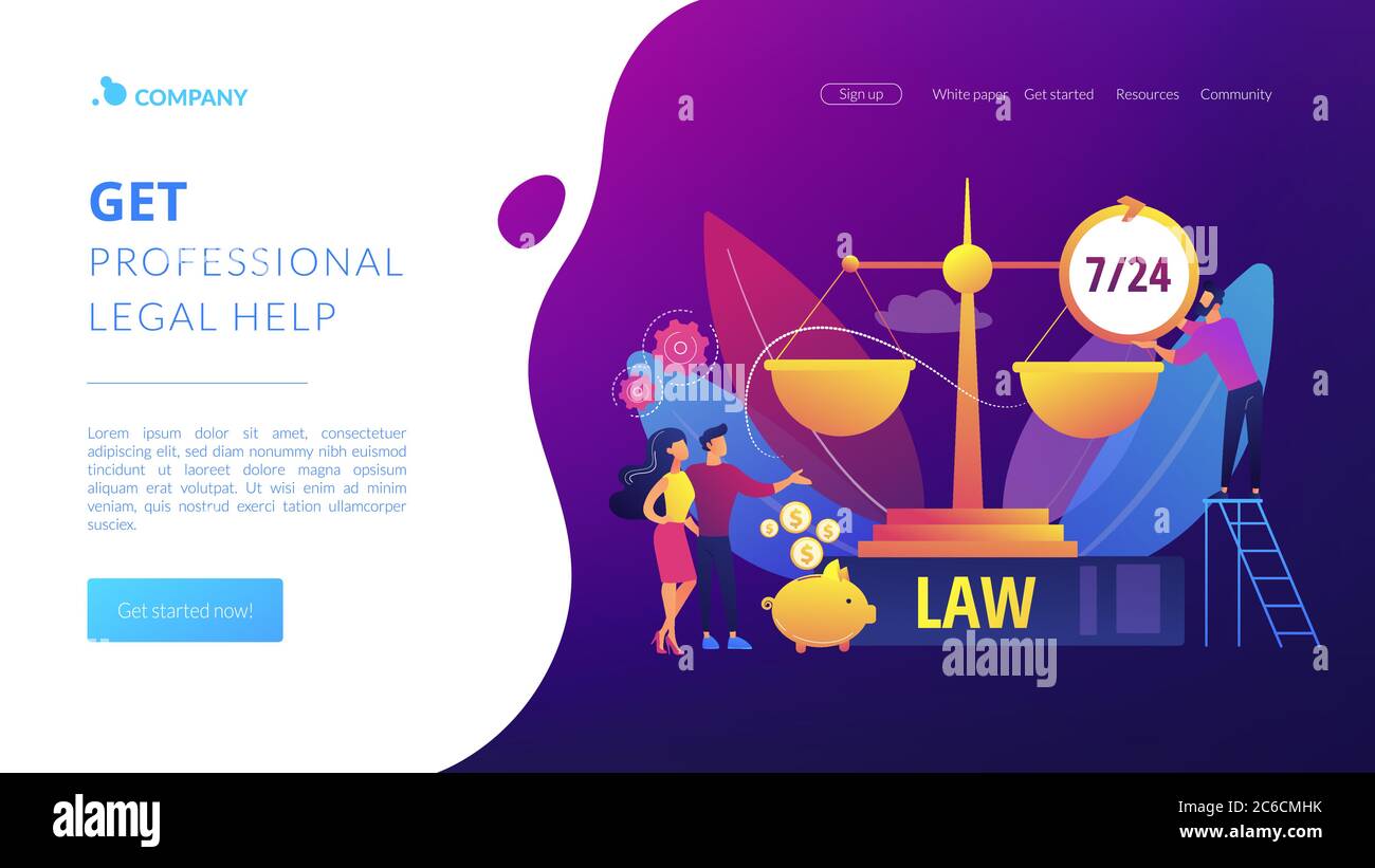 Legal services concept landing page Stock Vector
