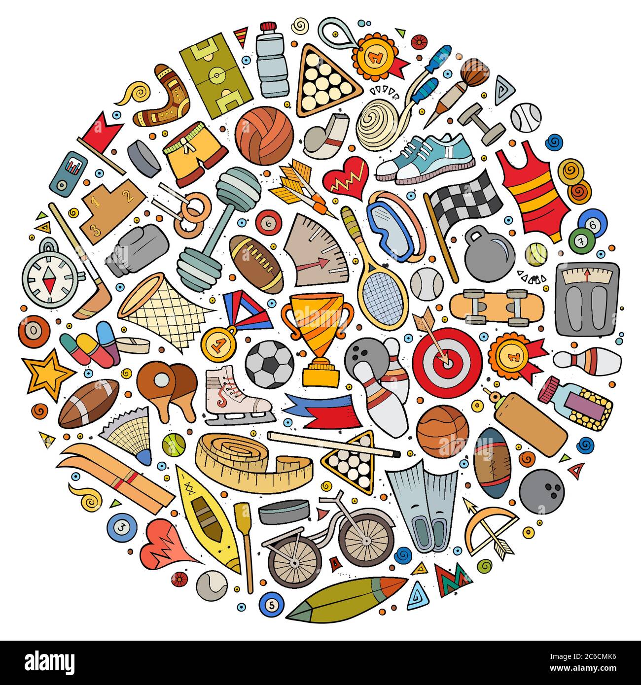 Vector set of Sport cartoon doodle objects Stock Vector Image & Art - Alamy
