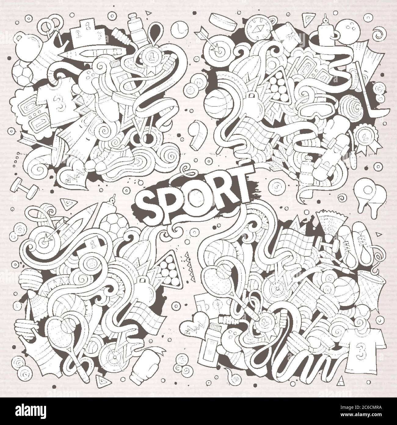 Doodle cartoon set of Sport designs Stock Vector Image & Art - Alamy