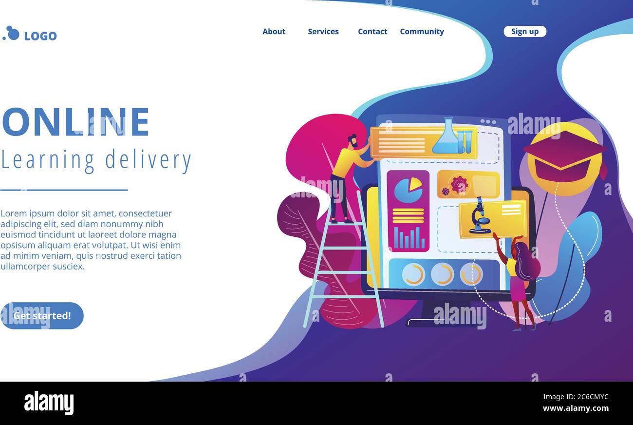 Learning management system concept landing page Stock Vector Image ...