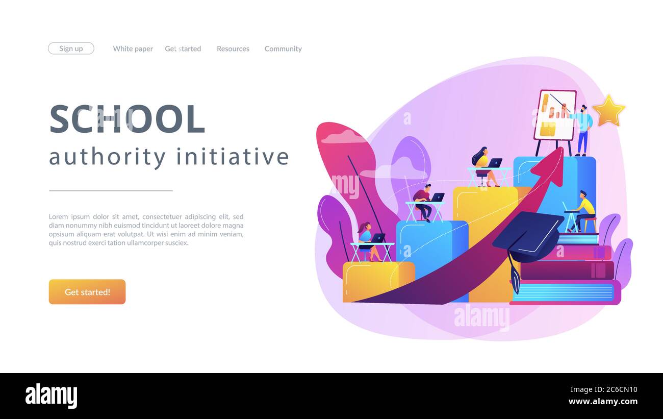 Professional development of teachers concept landing page Stock Vector