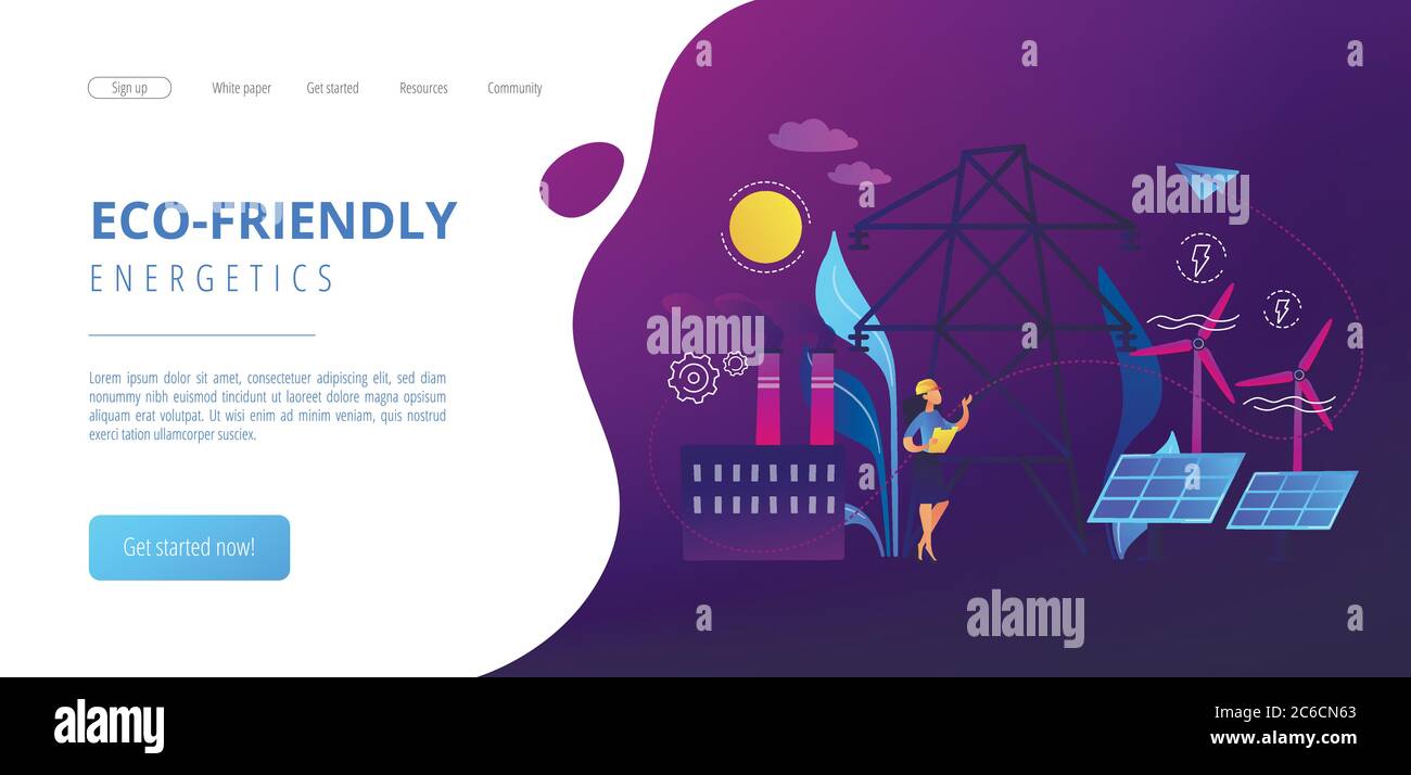 Alternative energy concept landing page Stock Vector Image & Art - Alamy