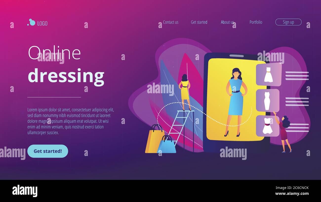 Virtual fitting room concept landing page Stock Vector Image & Art Alamy