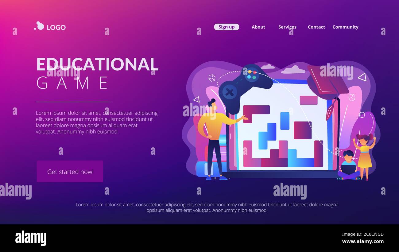 Educational game concept landing page Stock Vector Image & Art - Alamy
