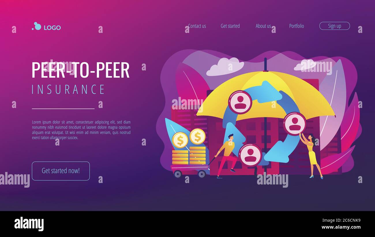 PeertoPeer insurance concept landing page Stock Vector Image & Art
