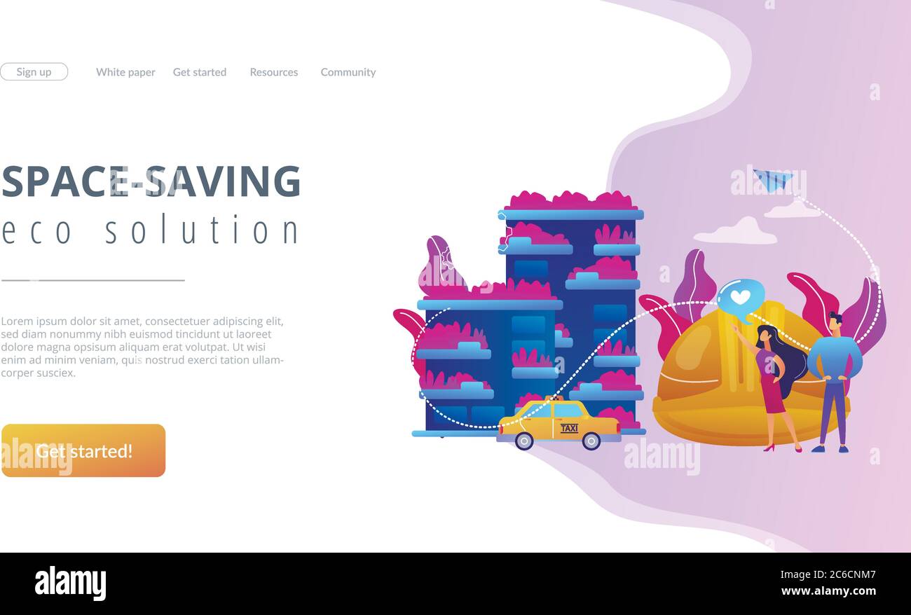 Vertical green city concept landing page Stock Vector Image & Art - Alamy