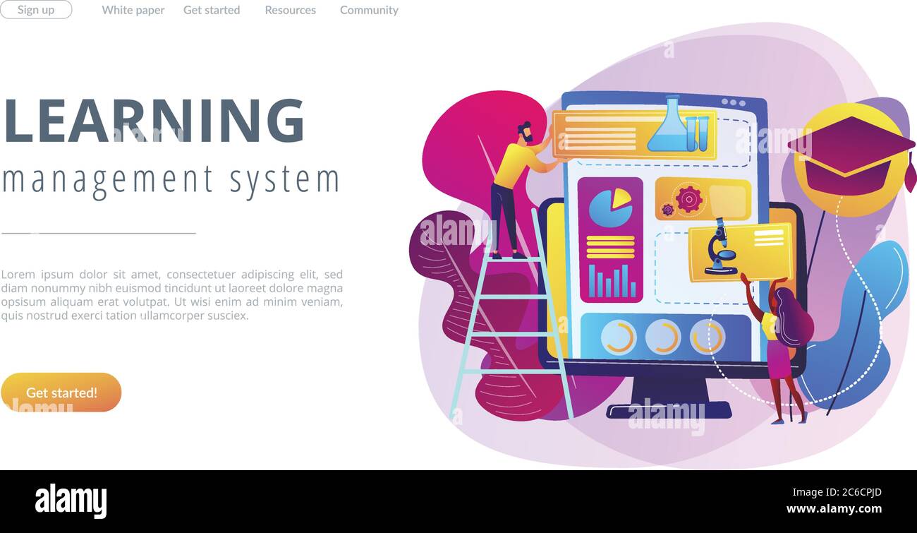 Learning management system concept landing page Stock Vector Image ...