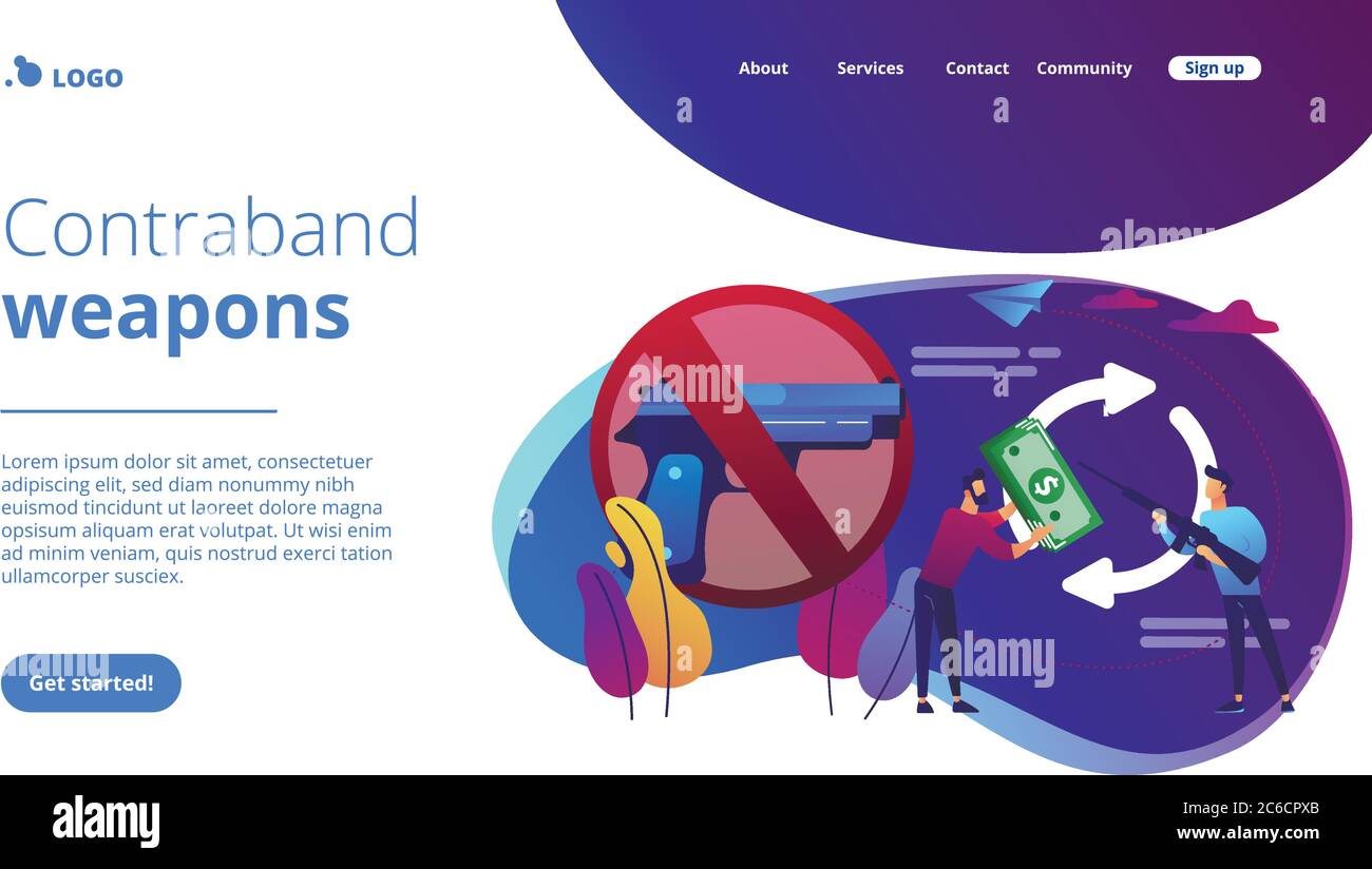 Arms trafficking concept landing page Stock Vector Image & Art Alamy