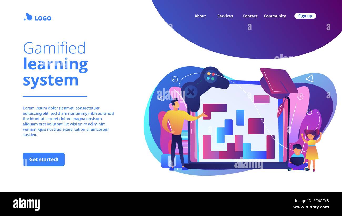 Educational game concept landing page Stock Vector Image & Art - Alamy