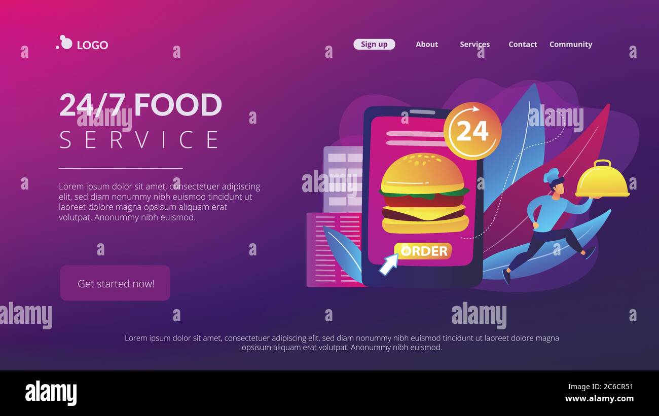 Food Delivery Service Concept Landing Page Stock Vector Image Art Alamy food-delivery-service-concept-landing-page-stock-vector-image-art-alamy