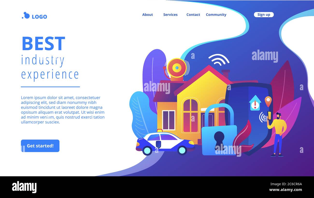 Security systems design concept landing page Stock Vector Image & Art