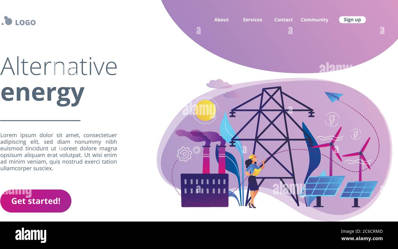 Alternative energy concept landing page Stock Vector Image & Art - Alamy