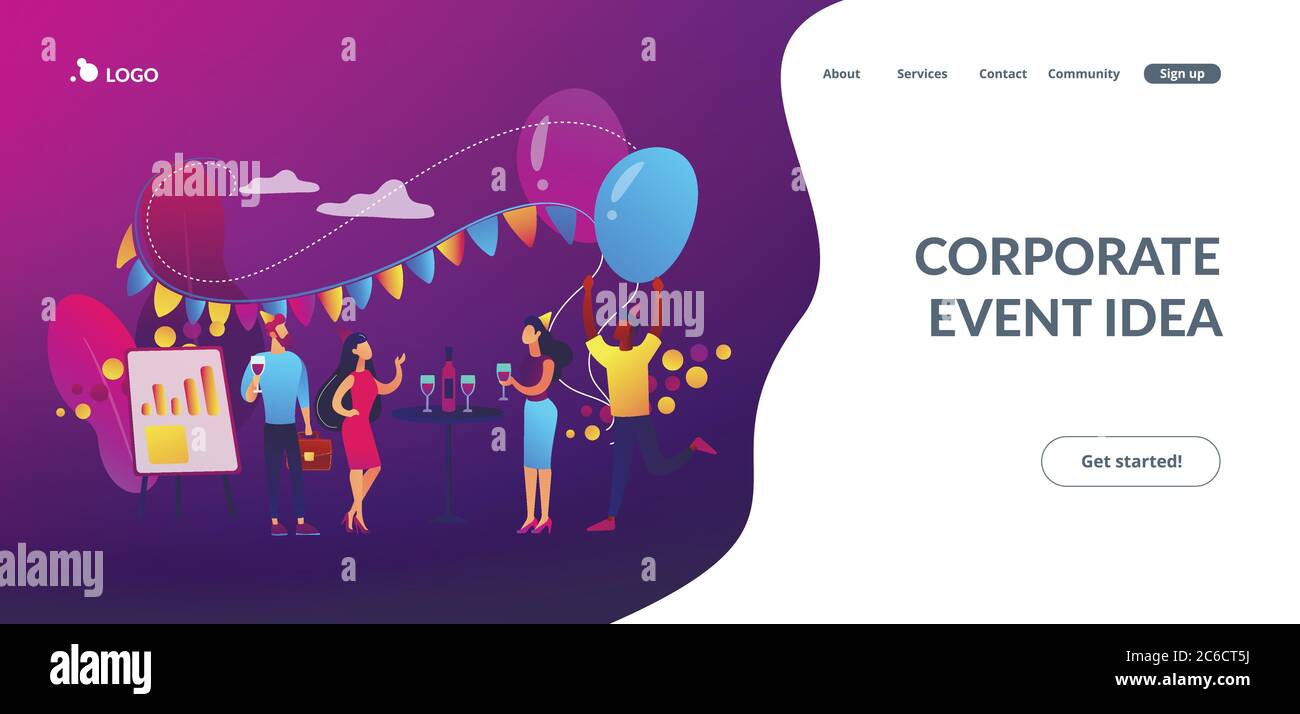 Corporate party concept landing page Stock Vector Image & Art - Alamy
