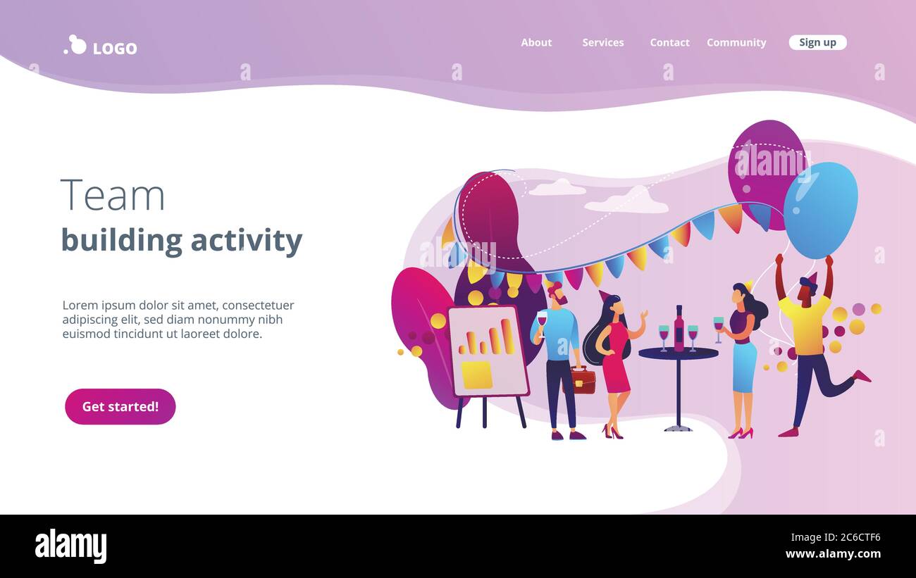 Corporate party concept landing page Stock Vector Image & Art - Alamy