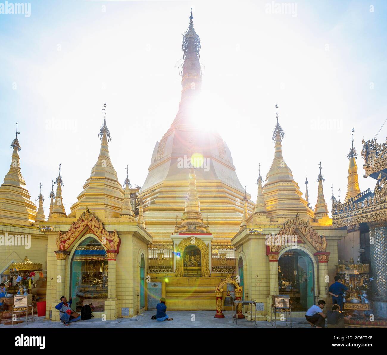 Interior details at the Shwedagn Pagoda in Yangon, Myanmar Stock Photo