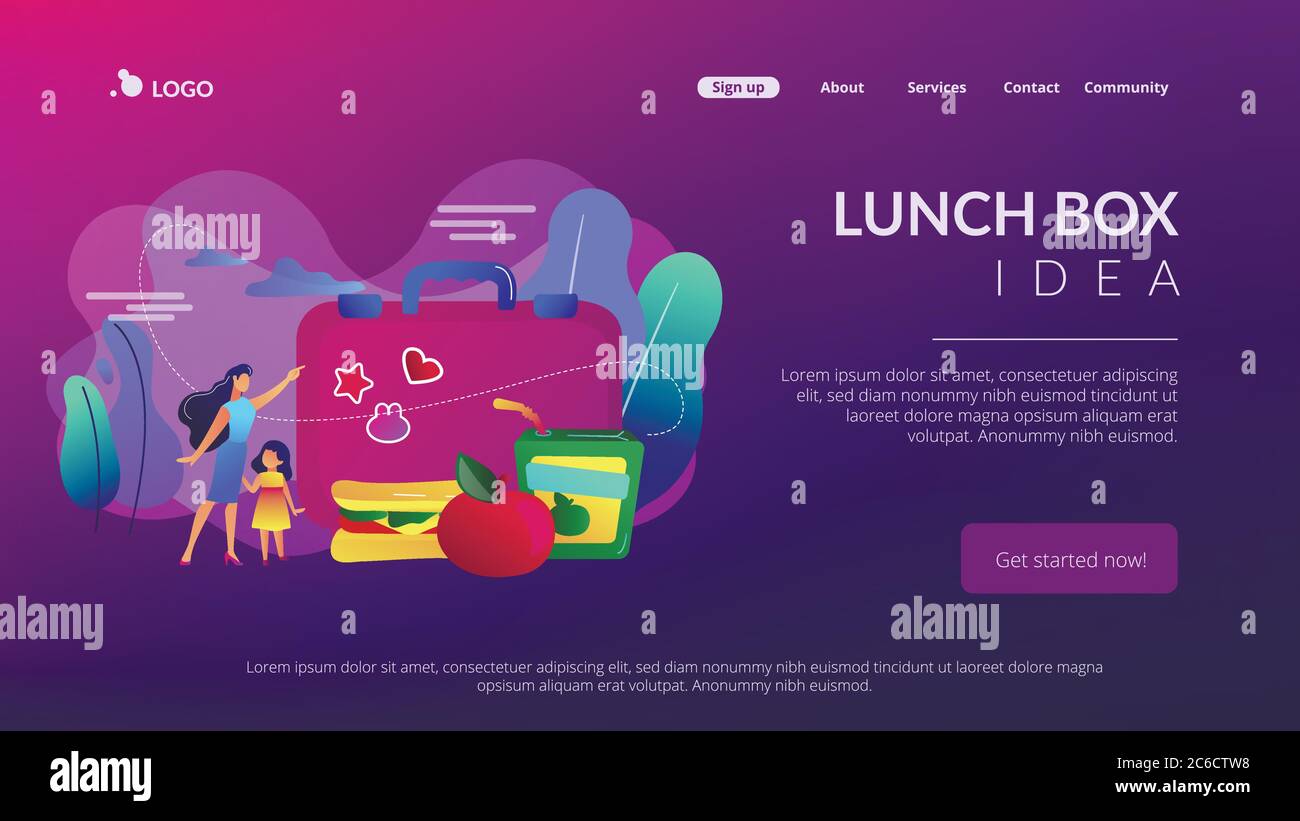 Kids lunch box concept landing page Stock Vector Image & Art Alamy