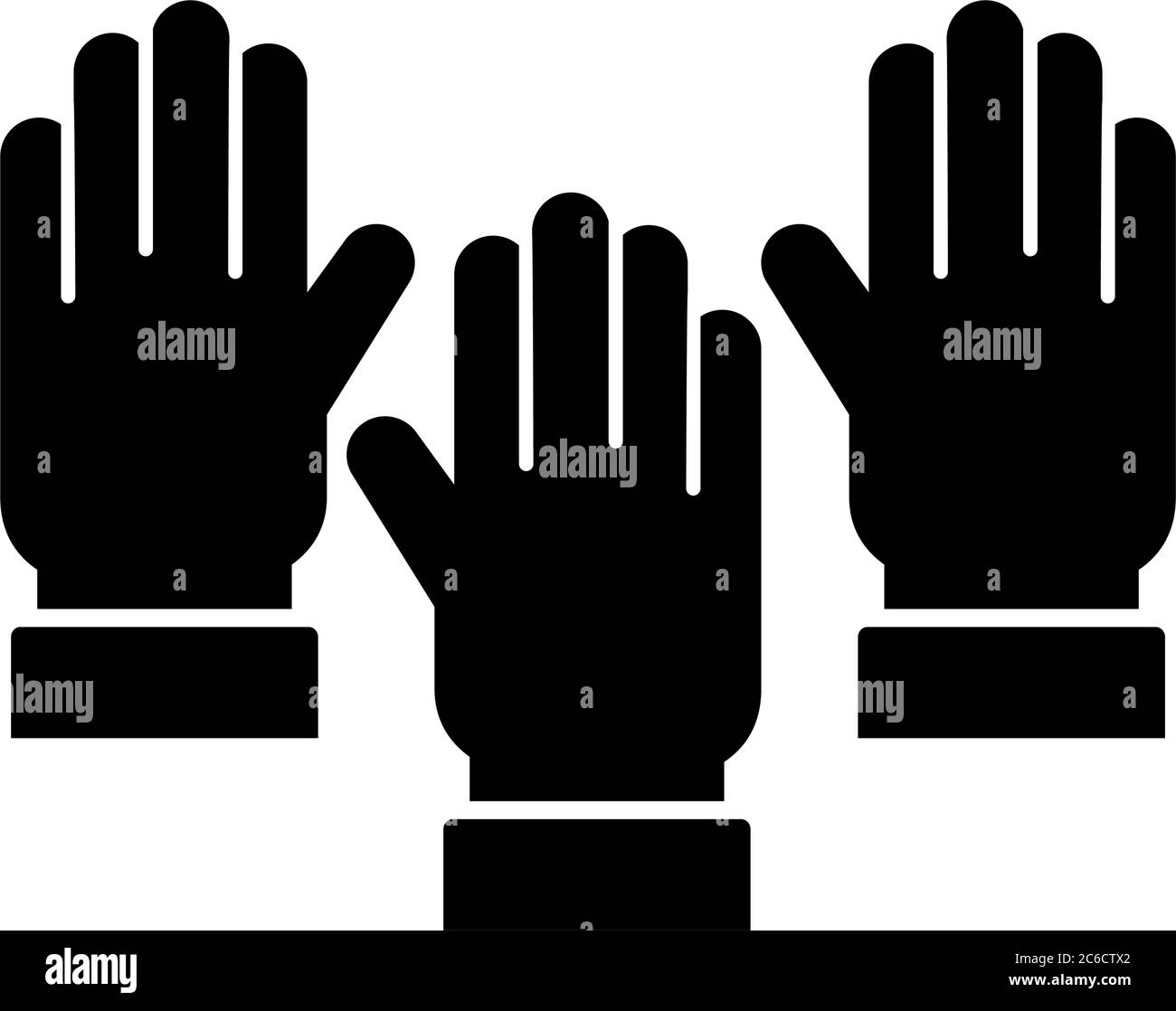 hands human up silhouette style icon vector illustration design Stock Vector