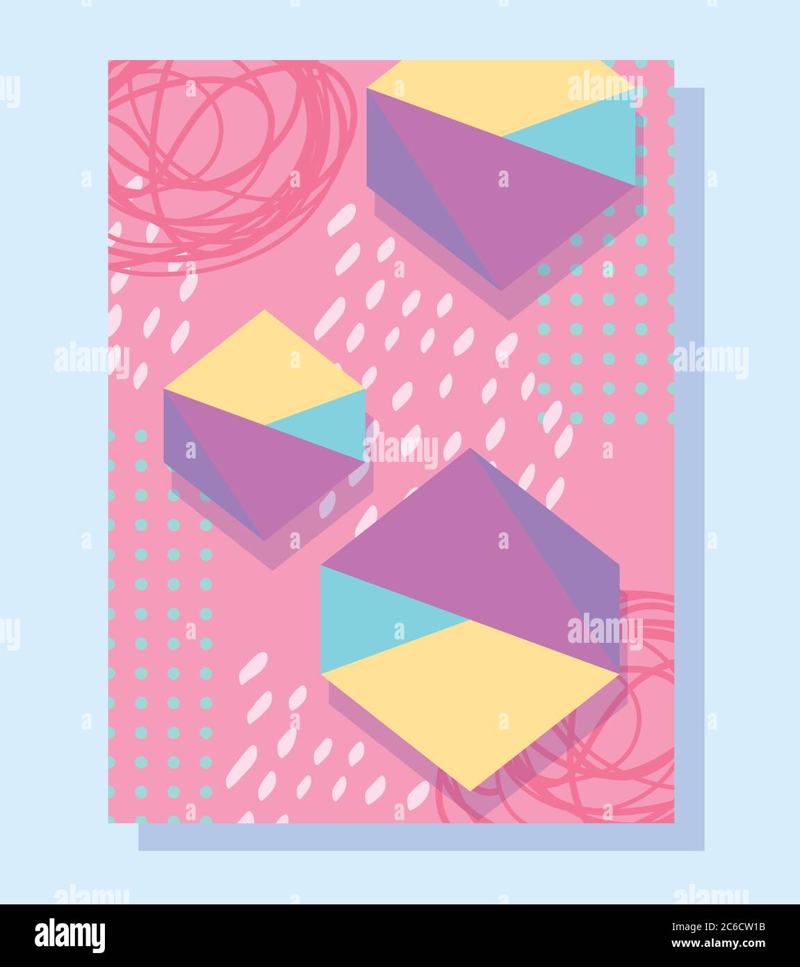 memphis 80s 90s style abstract trendy background with different color ...