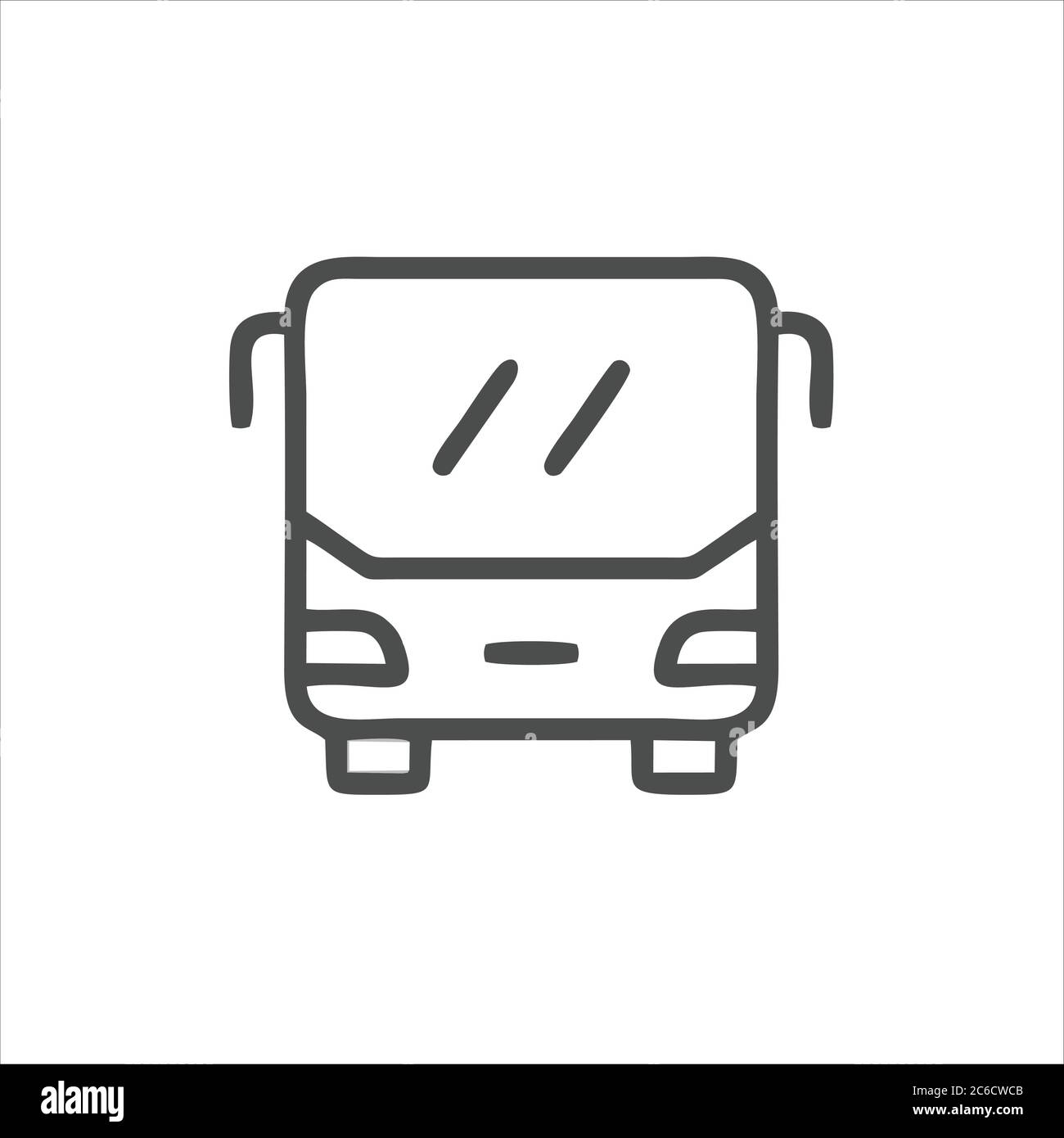 Bus front icon isolated on white background. Bus front icon in trendy design style for web site and mobile app. Stock Vector