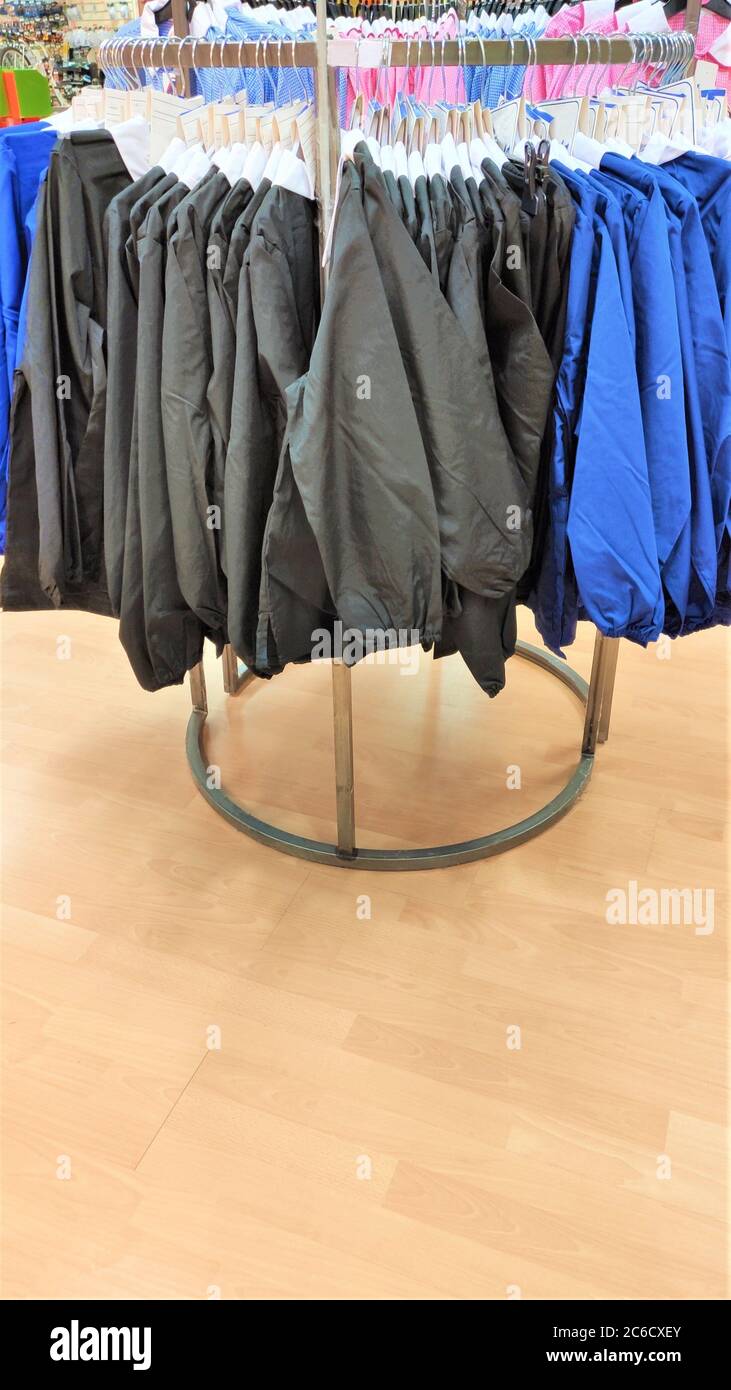 school uniform for sell in the department store Children's school clothing in store School