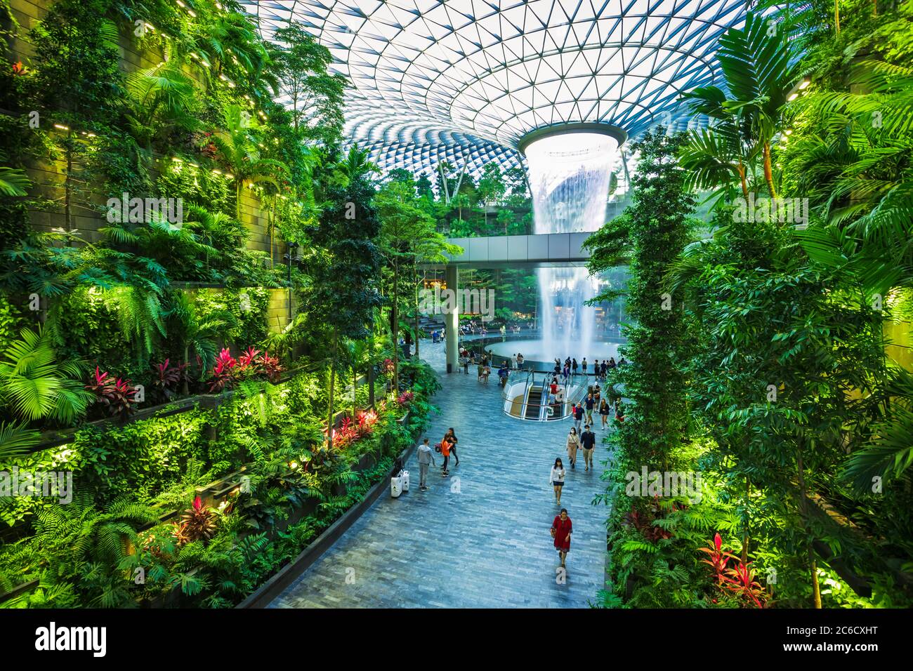 Jewel indoor waterfall at Changi Airport, Singapore, Republic of