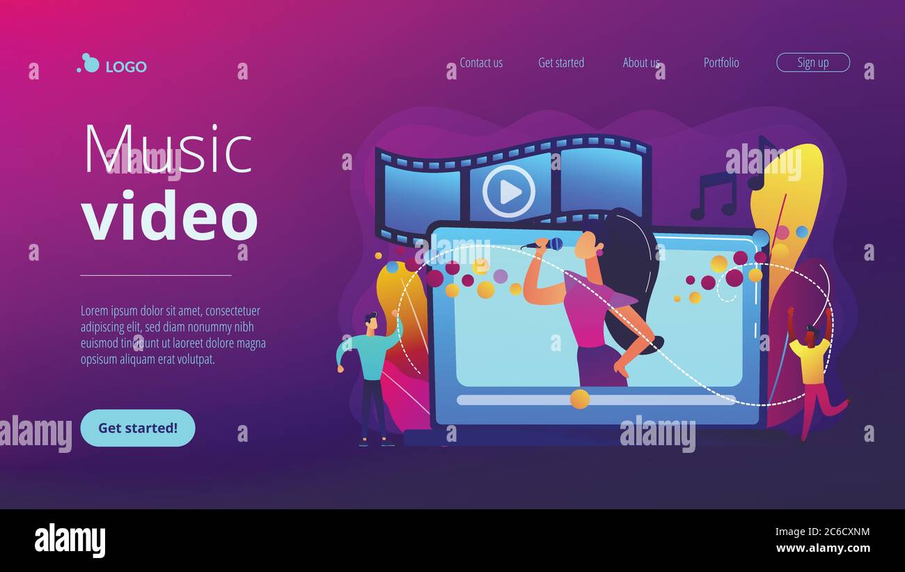 Music video concept landing page Stock Vector Image & Art Alamy Music video concept landing page Stock Vector Image & Art Alamy