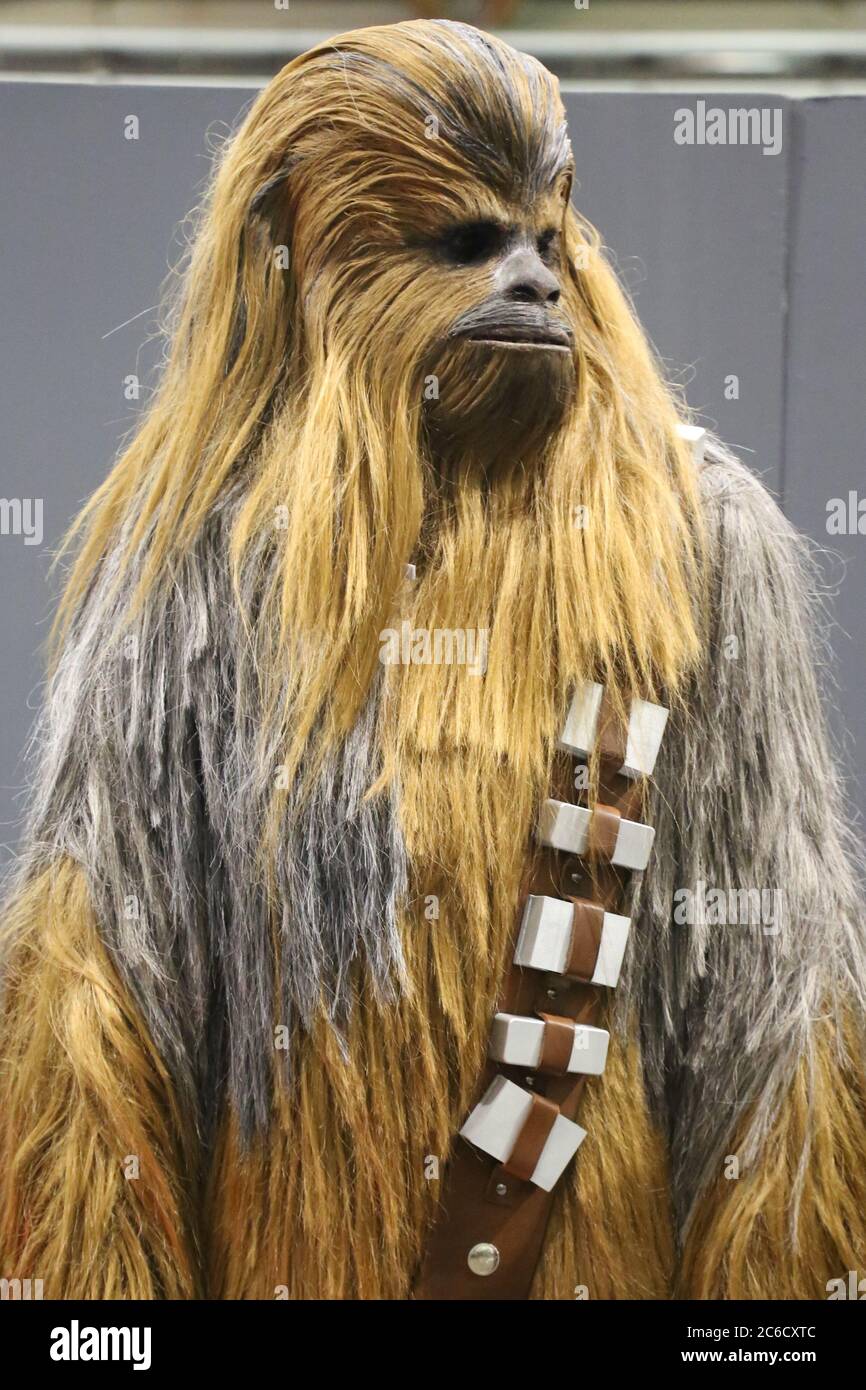 Someone dressed as Chewbacca from the Star Wars movies at the Supanova pop culture expo in Sydney, Australia. Stock Photo