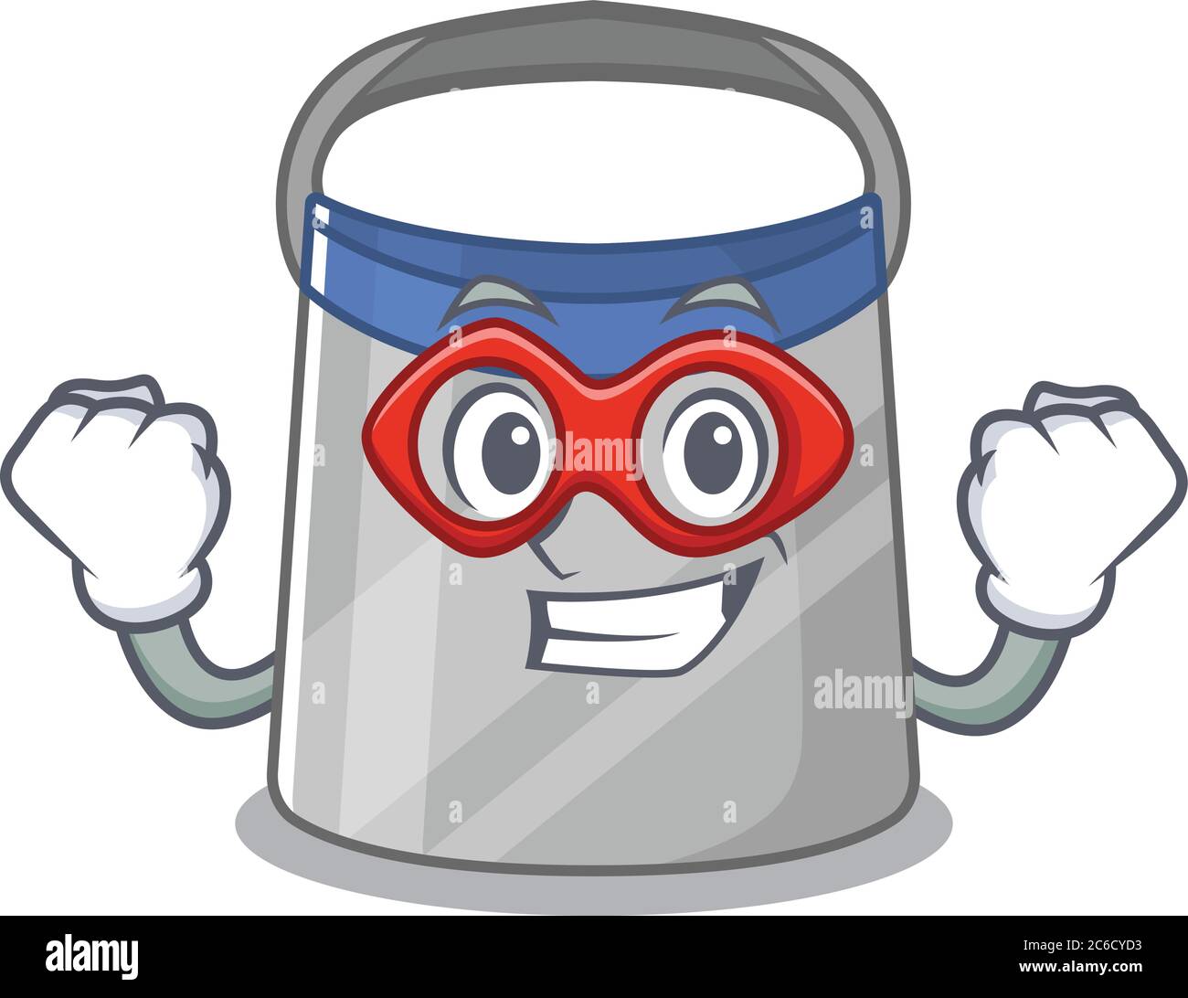 A cartoon drawing of face shield in a Super hero character Stock Vector