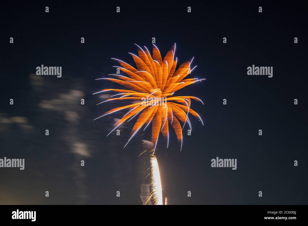 Beautiful fireworks of July 4th at Lake Las Vegas, Nevada Stock Photo
