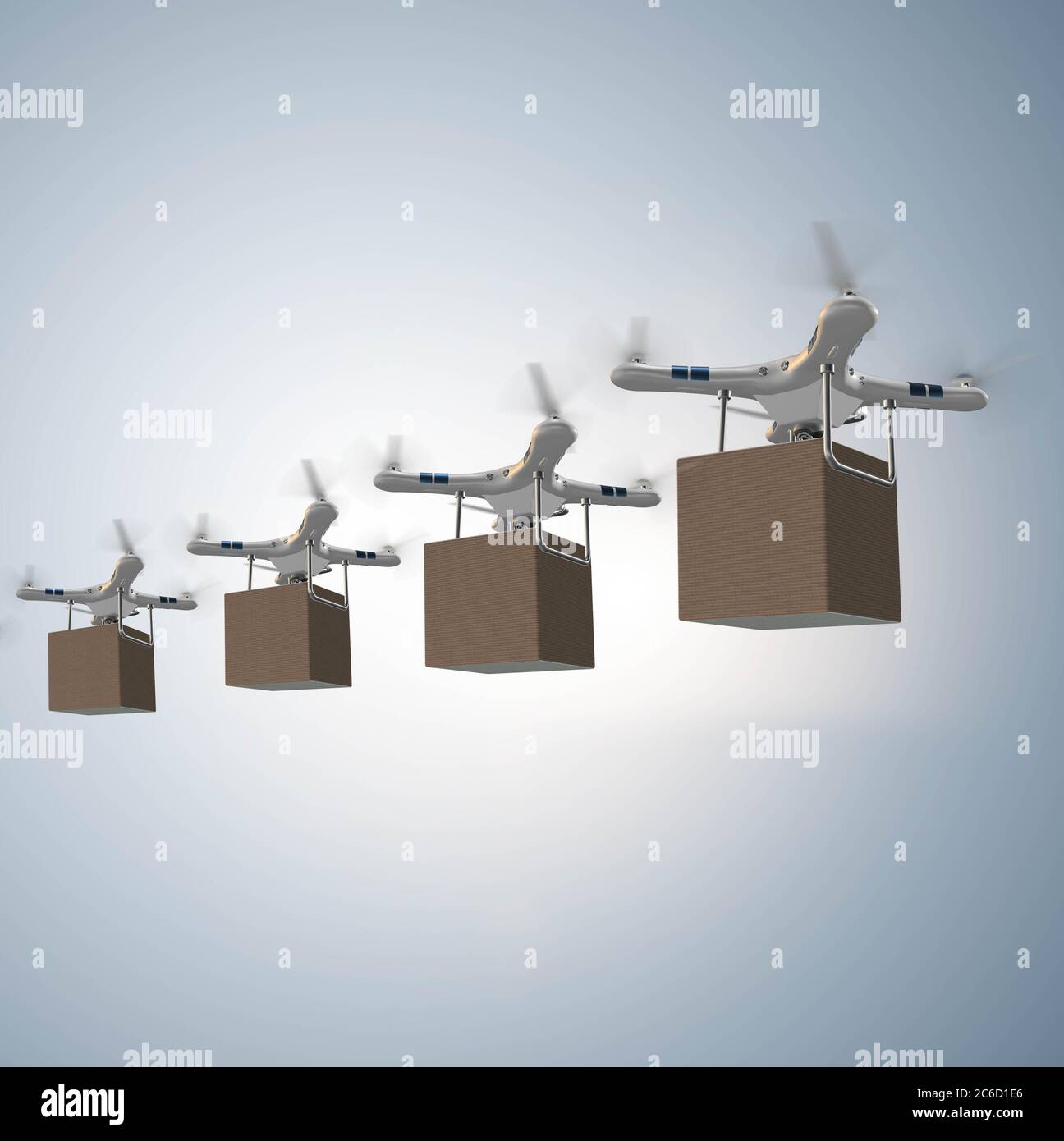 The drones in package delivery concept Stock Photo - Alamy