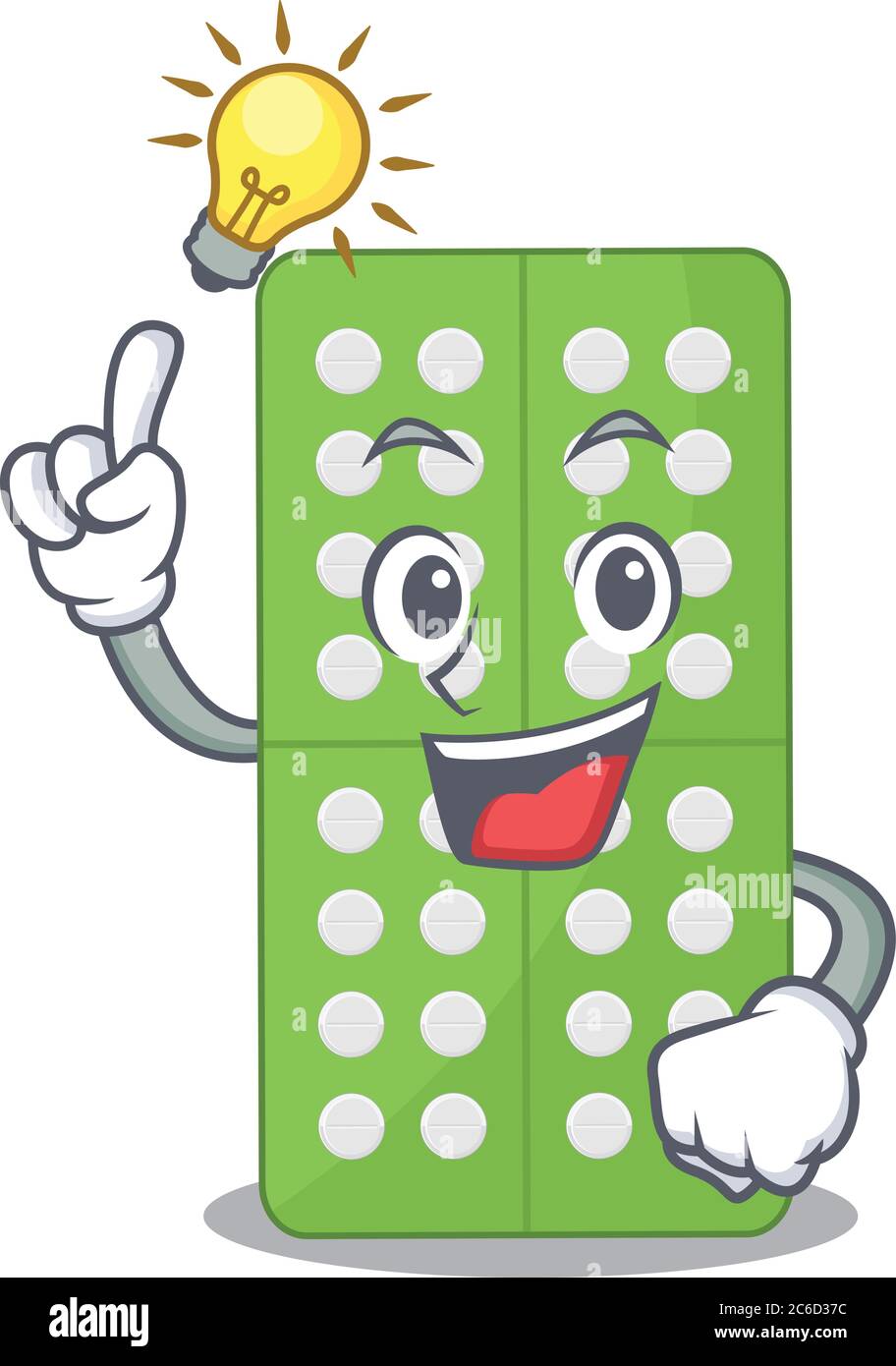 genius medicine pills Mascot character has an idea gesture Stock Vector ...