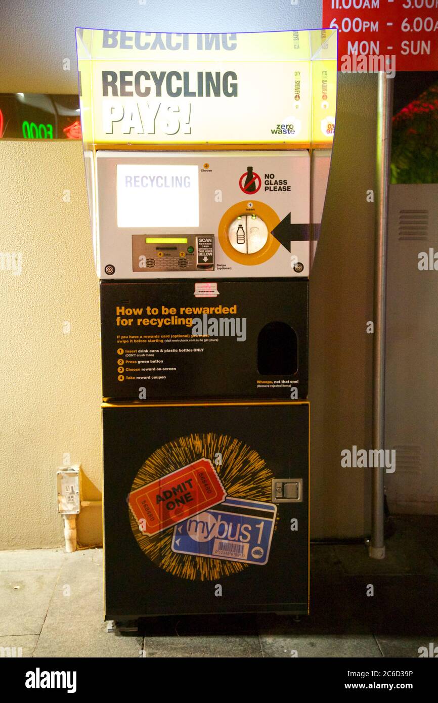 A new City of Sydney council can and bottle recycling machine on Dixon