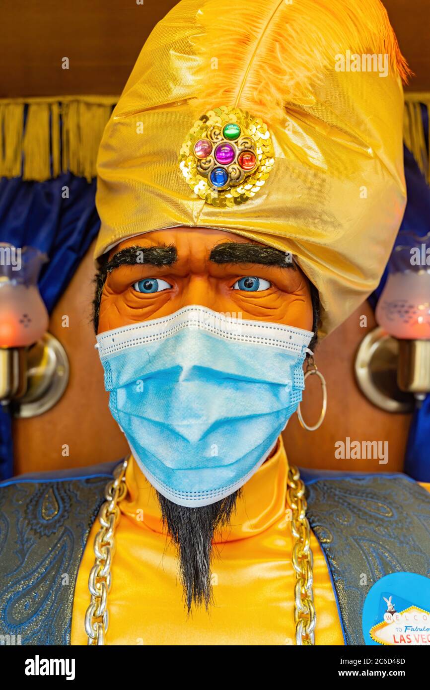 Las Vegas, JUN 23, 2020 Close up shot of a Zoltar machine with face