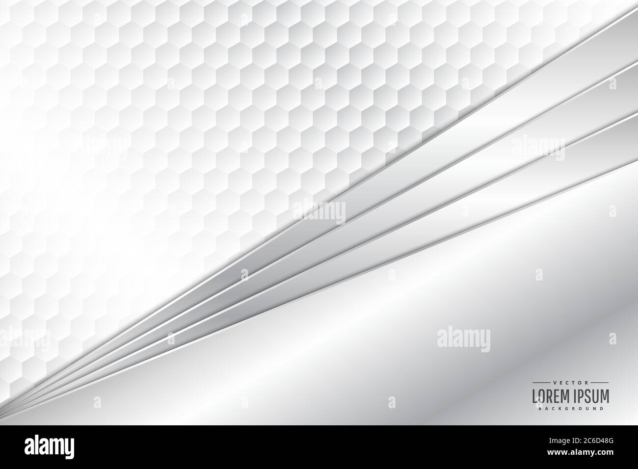 Metallic background.Gray and silver with bright polygon white space. Metal technology concept. Stock Vector