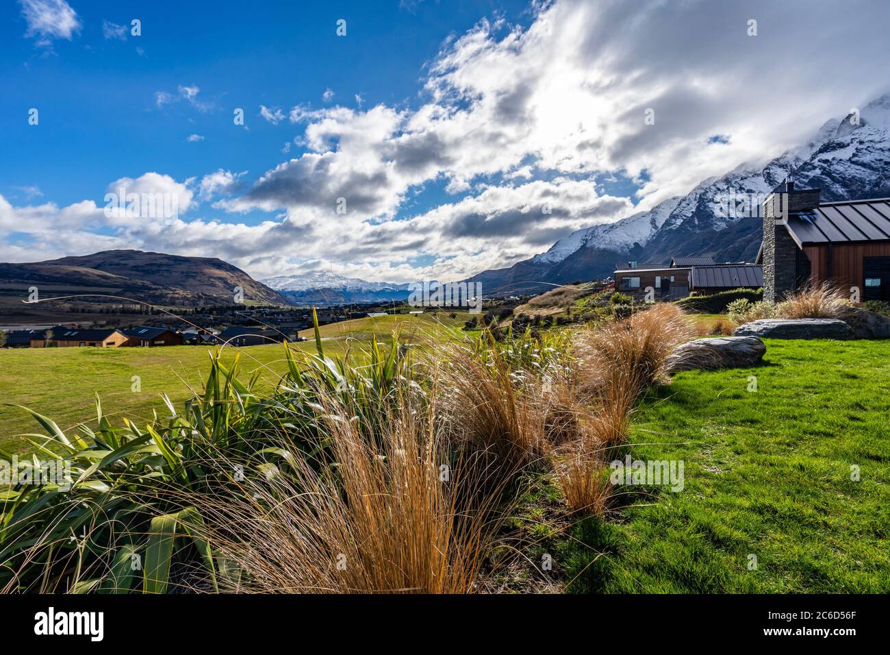 Scenic shot of New Zealand farmland Stock Photo