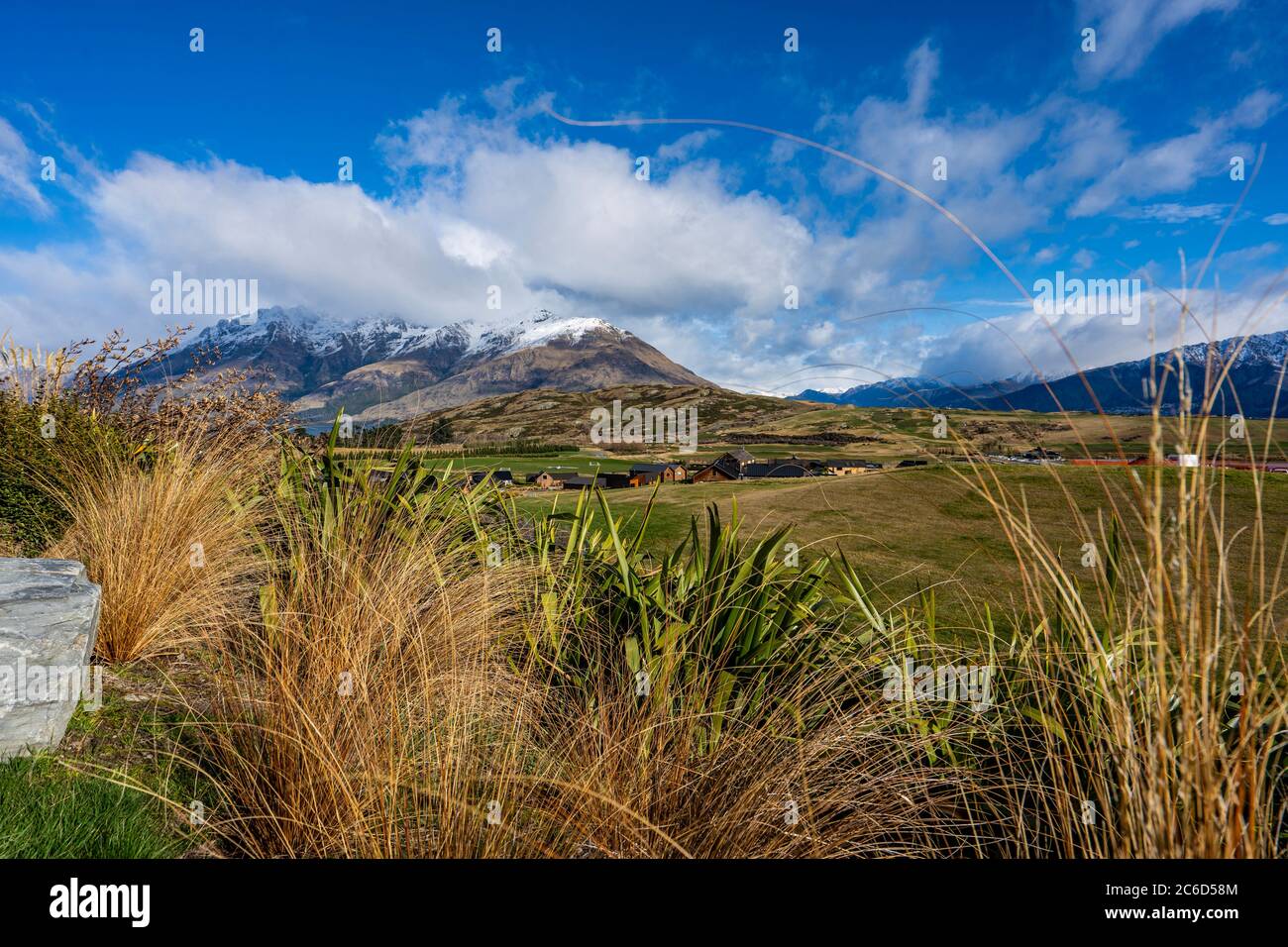 Scenic shot of New Zealand farmland Stock Photo