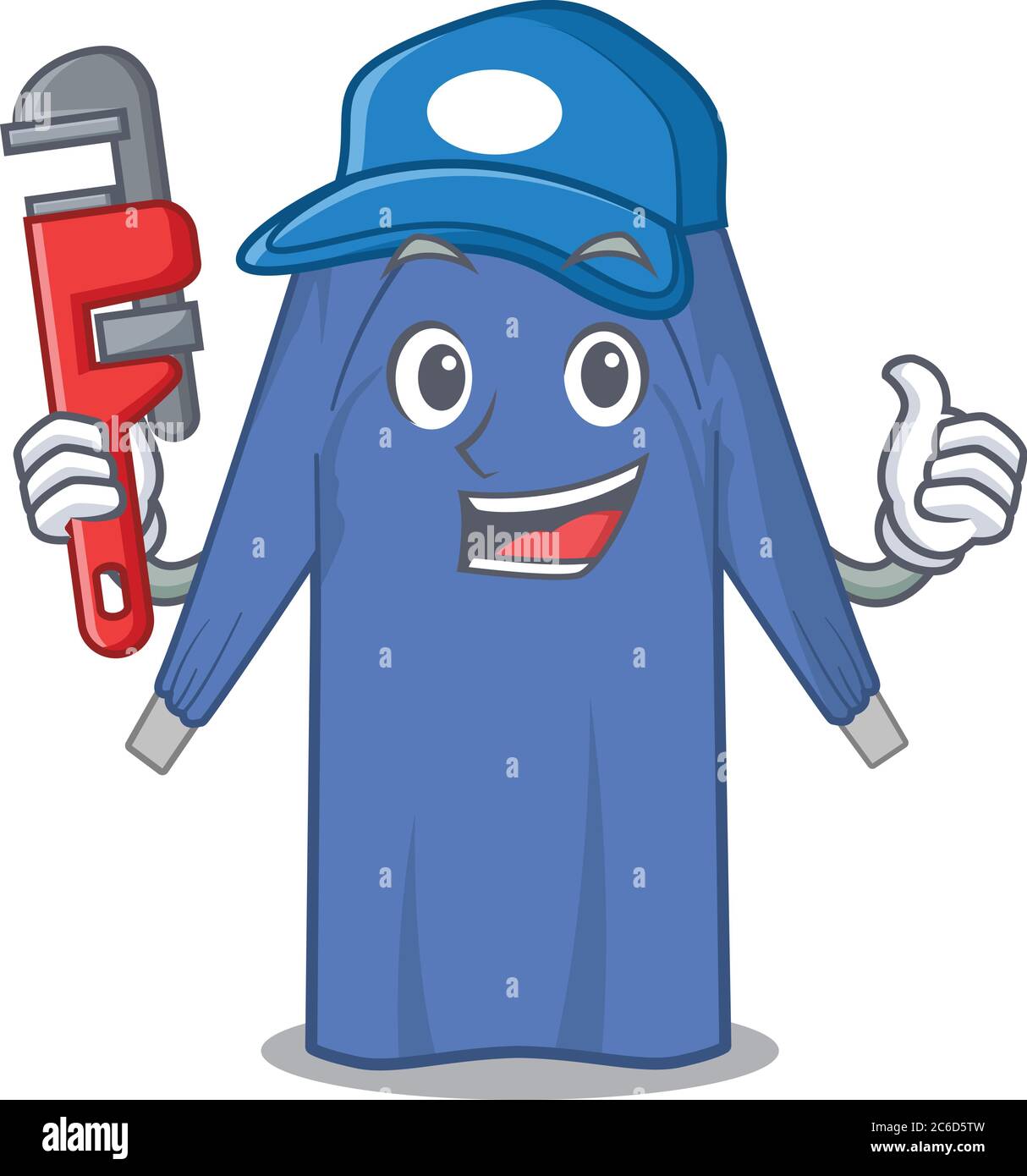 cartoon character design of disposable clothes as a Plumber with tool ...