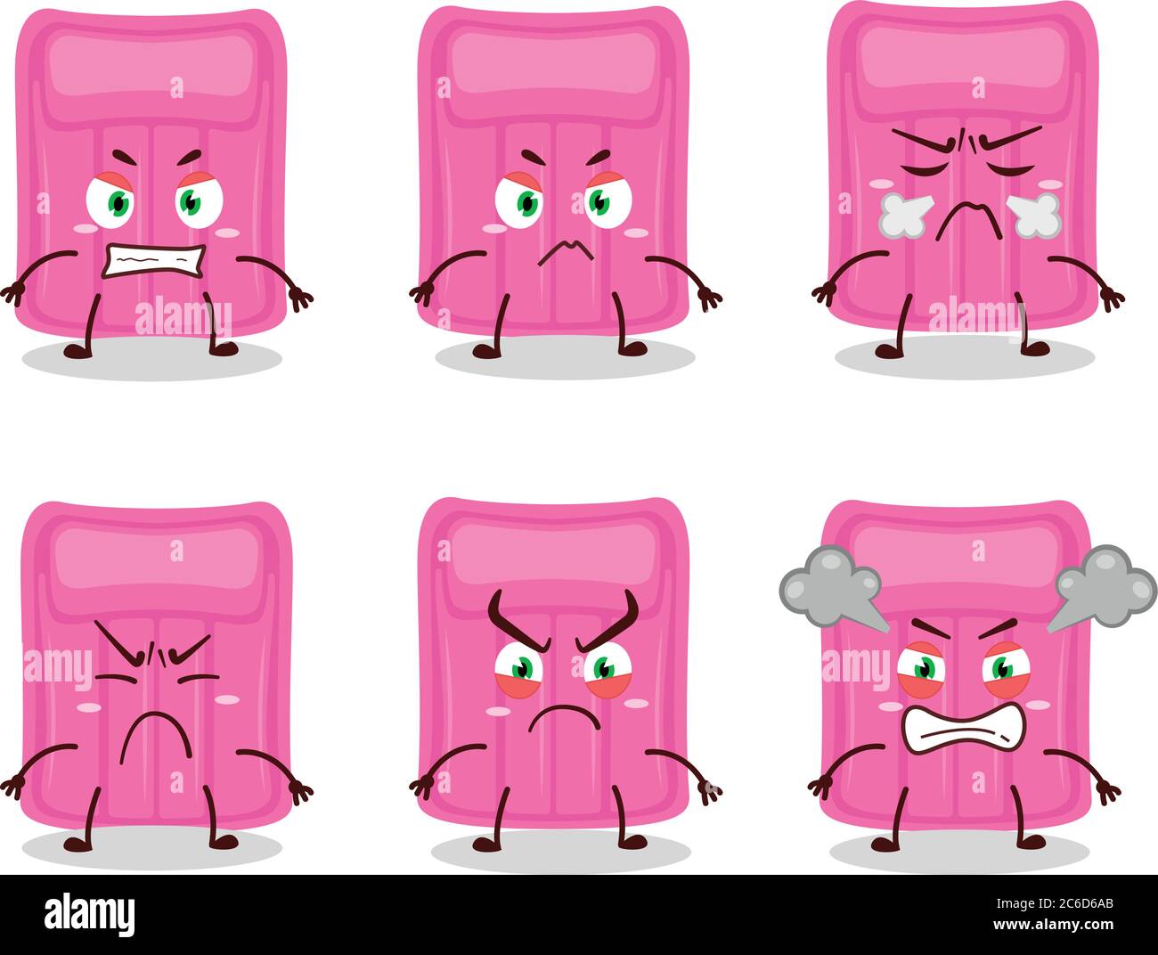 Air mattress cartoon character with various angry expressions Stock ...