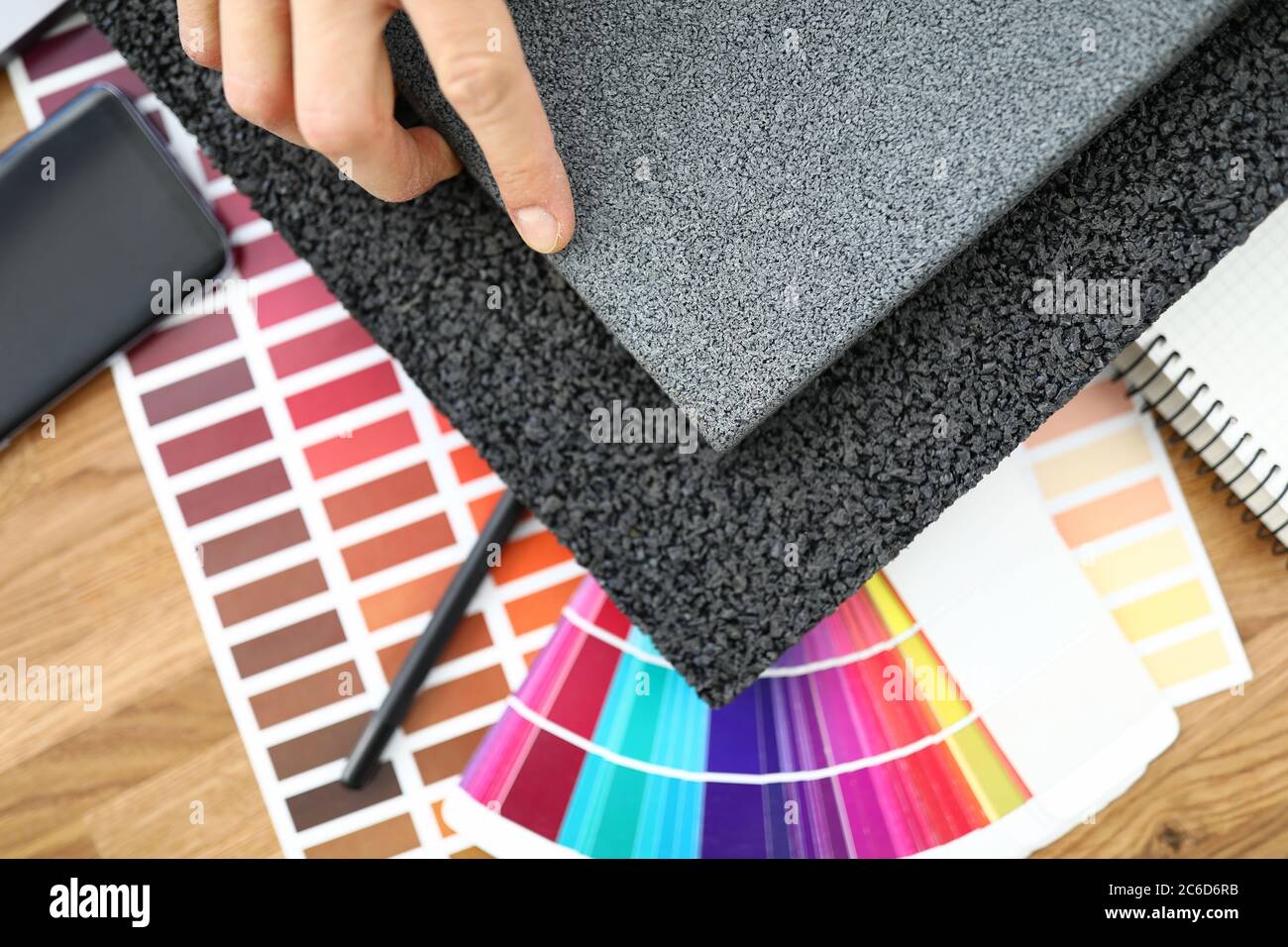 Rubber floor mats with color polyester Stock Photo Alamy