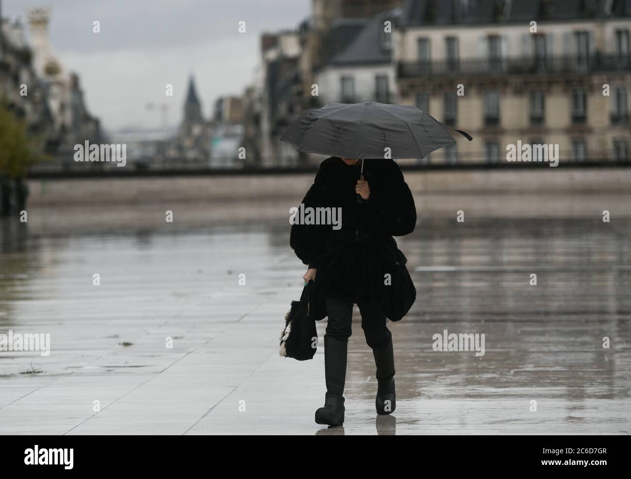 People with an umbrella in a rainy day in Paris Stock Photo - Alamy