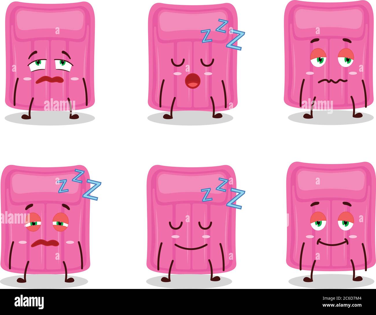 Cartoon character of air mattress with sleepy expression Stock Vector ...