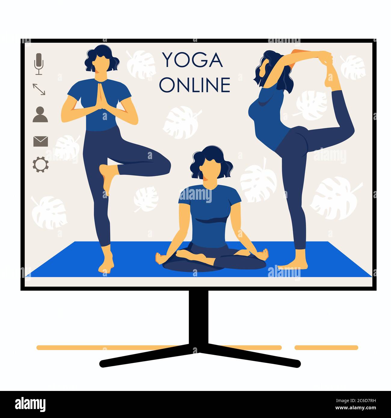 Premium Vector  Landing page of yoga at home sport activity yoga girl