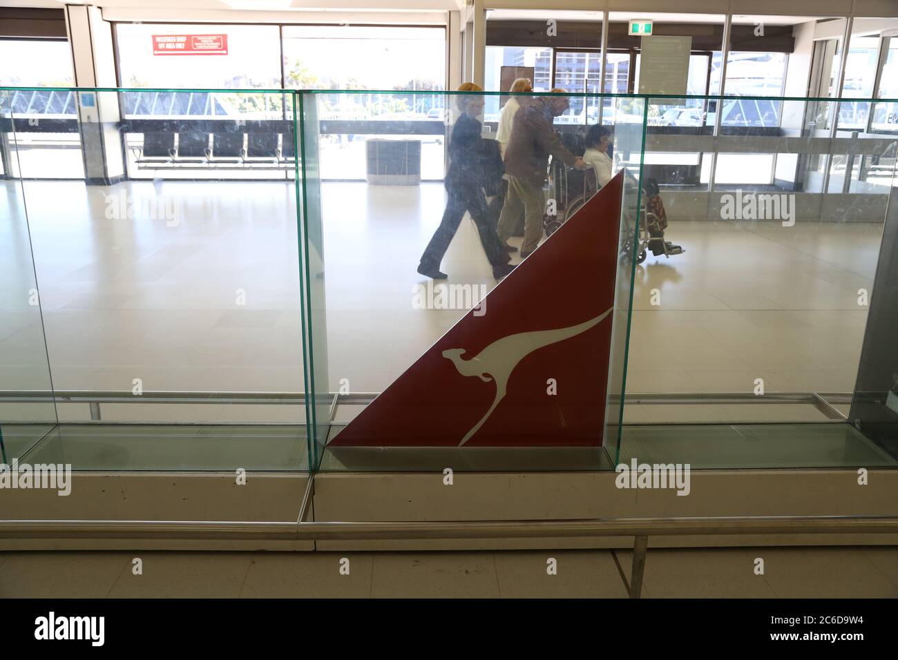 The Qantas checkin area at Sydney International Airport Stock Photo